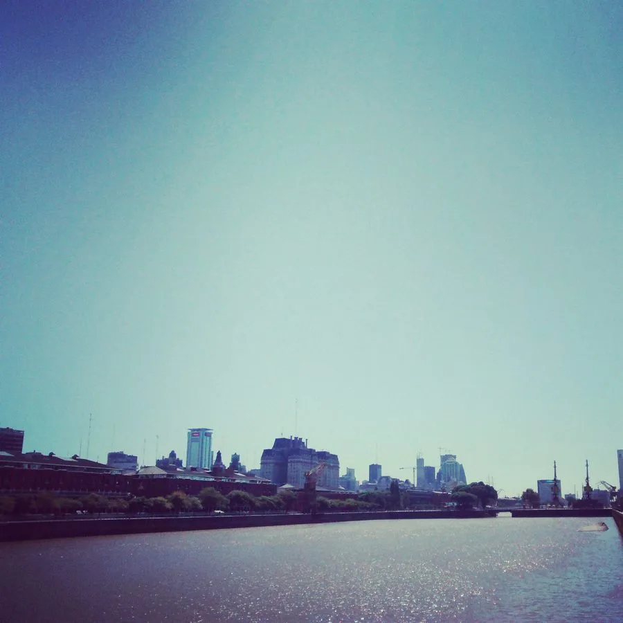 Buenos Aires waterfront skyline — nomadic poem by David Moran