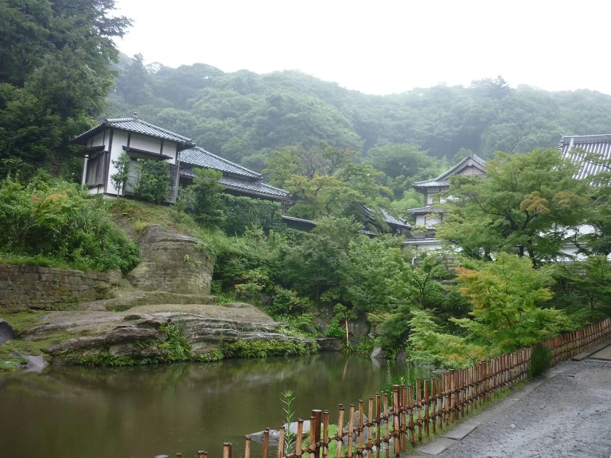 Japanese garden temple