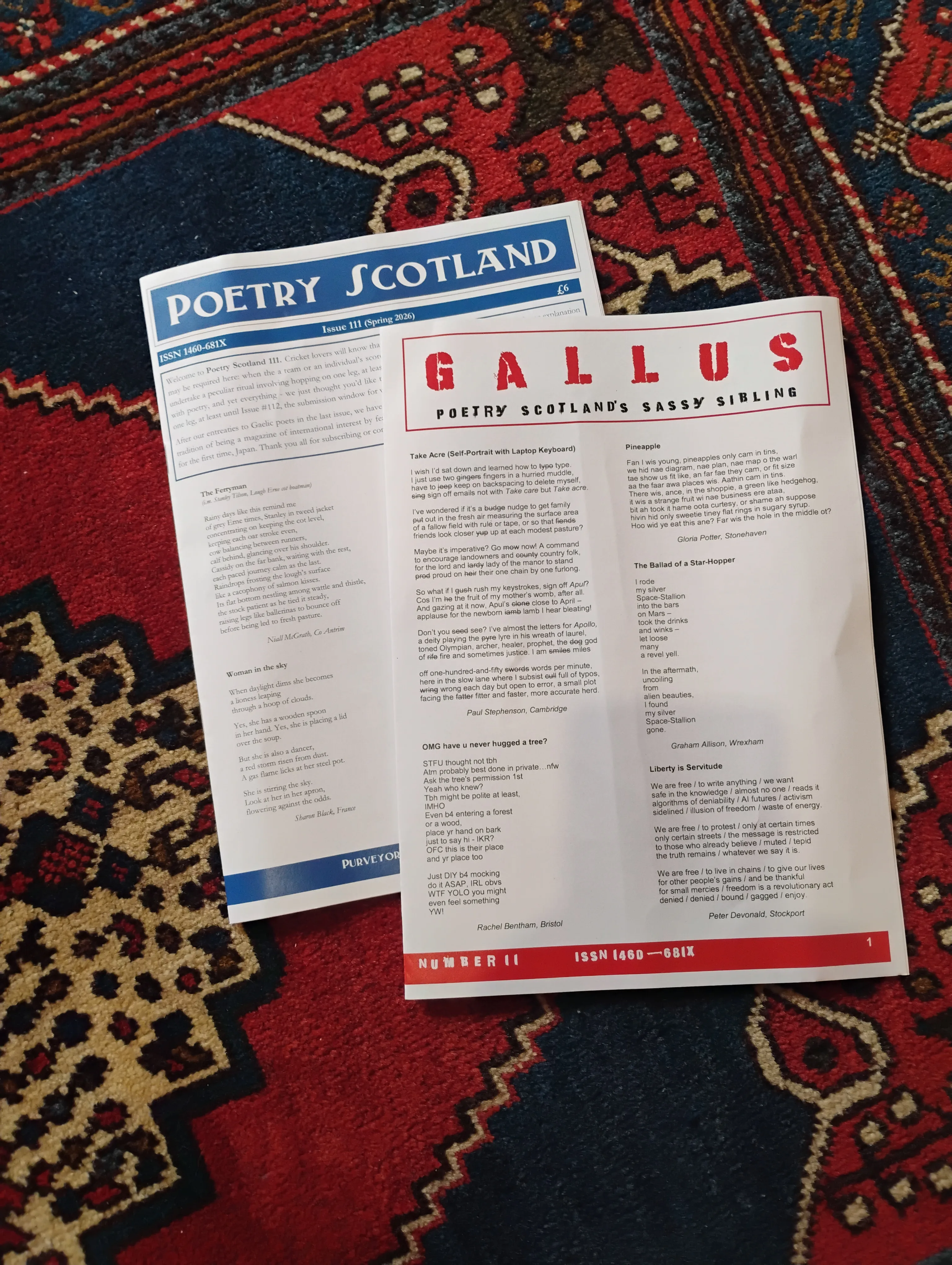 Poetry Scotland Issue 111, Spring 2026, featuring a poem by David Moran on page 4